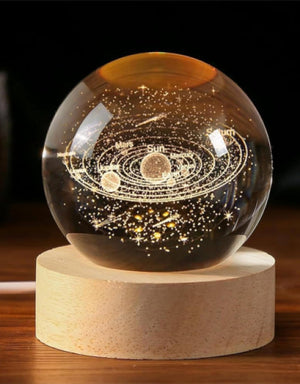 Crystal ball Crystal Planet Night Light Laser Engraved Solar System Globe Astronomy Birthday Gift Home Desktop