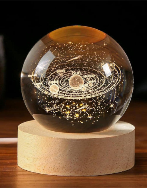 Crystal ball Crystal Planet Night Light Laser Engraved Solar System Globe Astronomy Birthday Gift Home Desktop