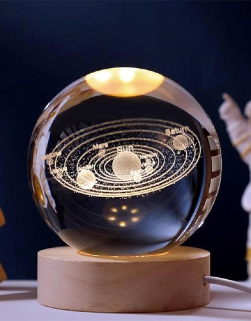 Crystal ball Crystal Planet Night Light Laser Engraved Solar System Globe Astronomy Birthday Gift Home Desktop