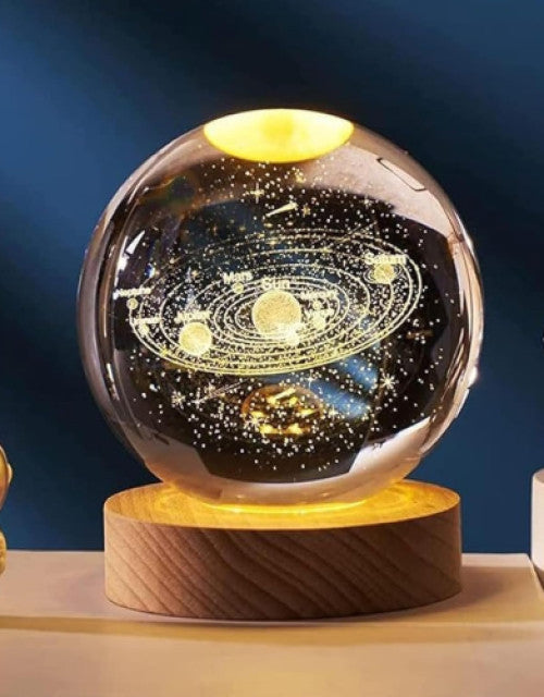 Crystal ball Crystal Planet Night Light Laser Engraved Solar System Globe Astronomy Birthday Gift Home Desktop